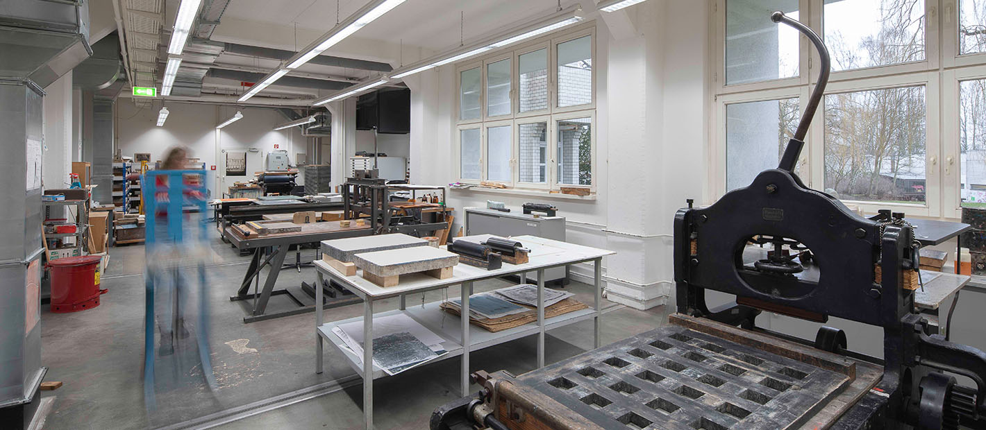Werkstatt Lithografie, Foto: HBK Braunschweig, Valentin Wedde