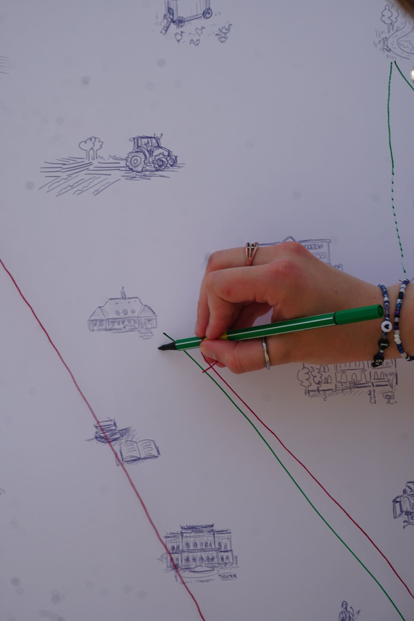 eine Person schreibt an ein Flipchart